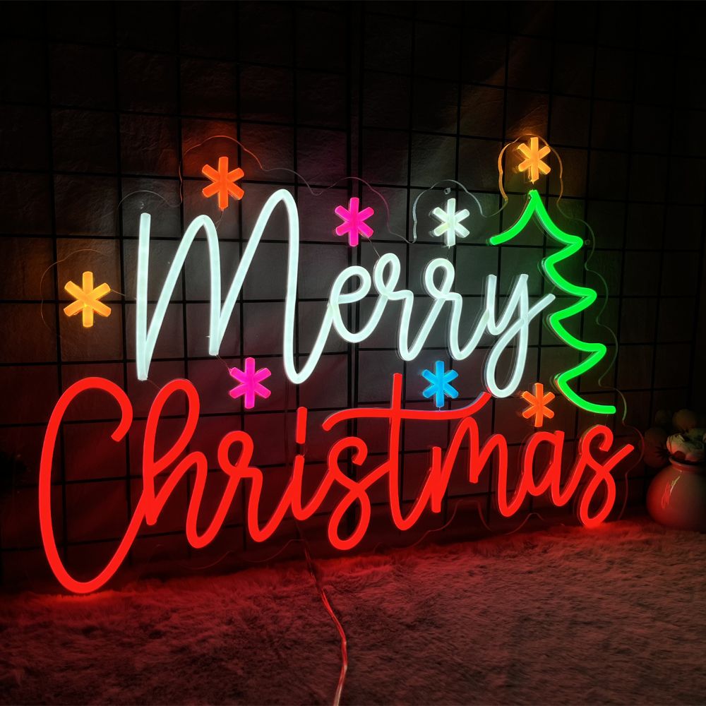 Merry Christmas snowflake Neon Sign