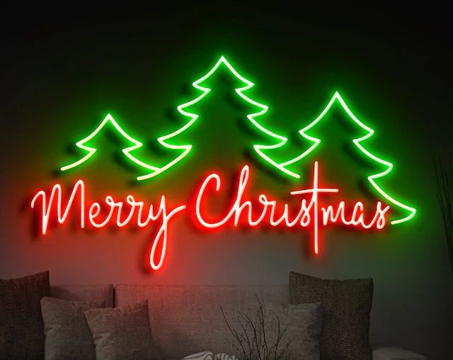 Christmas Tree Mountain Shaped Neon Led Sign