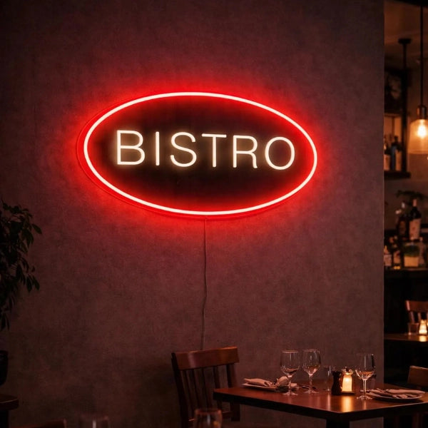 Bistro Neon Sign for Restaurant Wall Decor