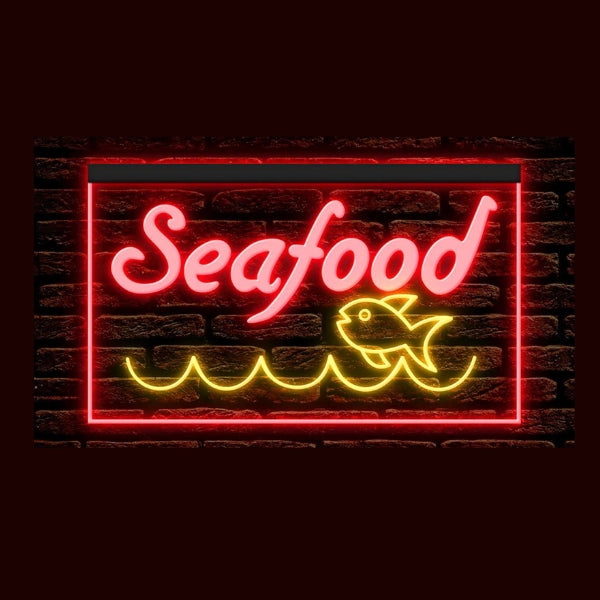 Seafood Neon Sign for Restaurant Wall Decor