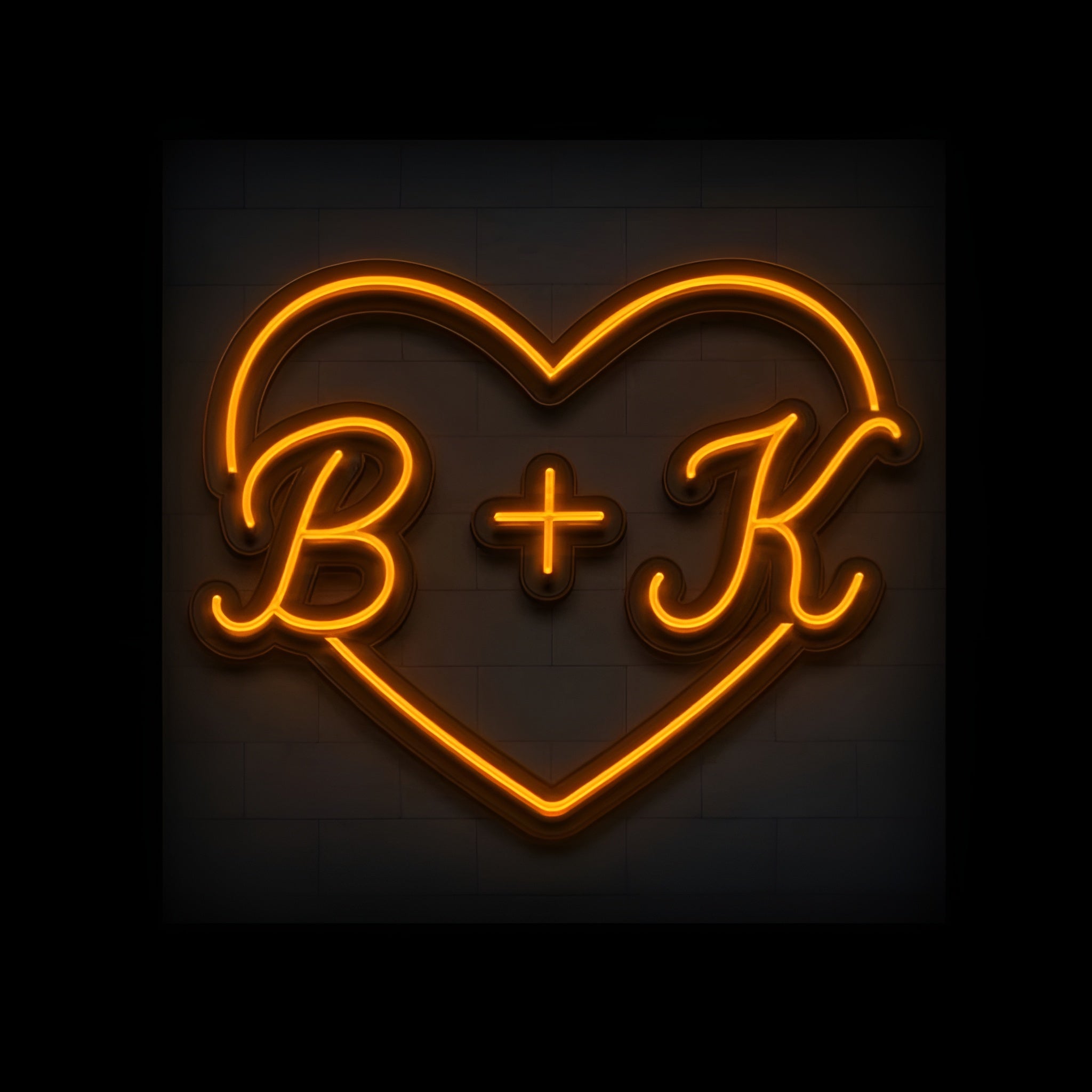 Couples Initials Neon Name