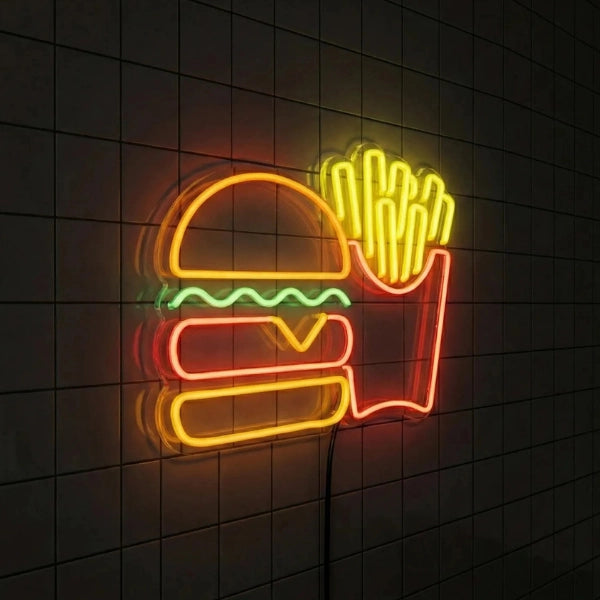Burger Meal Neon Sign LED Light