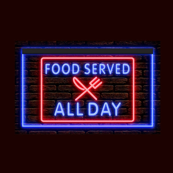 Food Served All Day Neon Sign