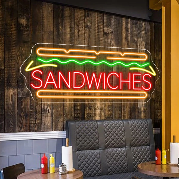 Sandwich Neon Sign for Fast Food Outlet