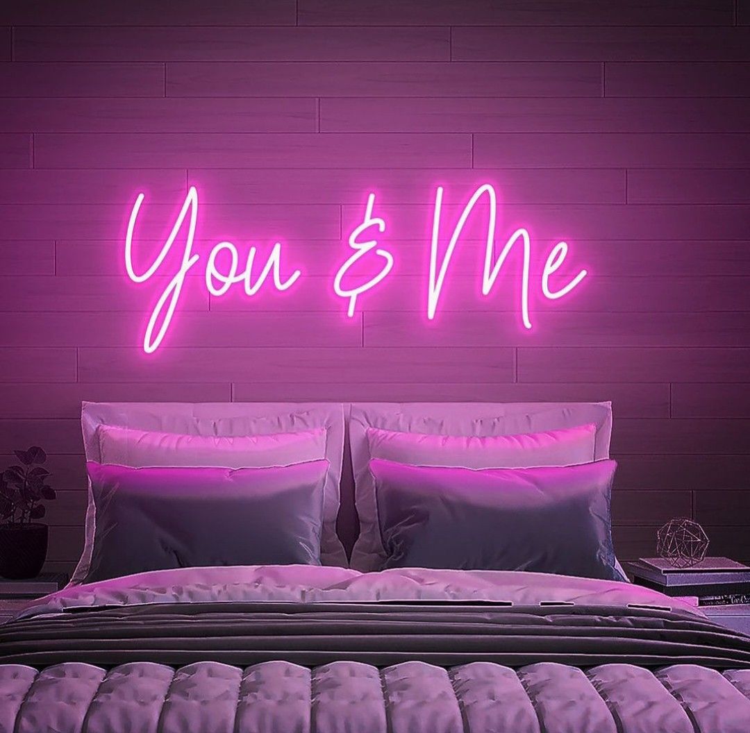 You & Me Neon Text