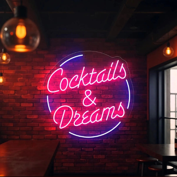 Cocktails and Dreams Neon Sign