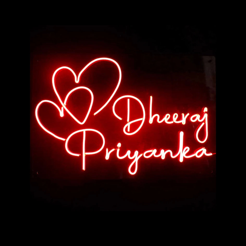 Couples Customized Neon Name Light Frames