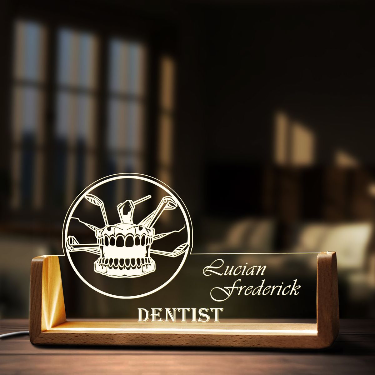 LED Dental Desk Name Plate