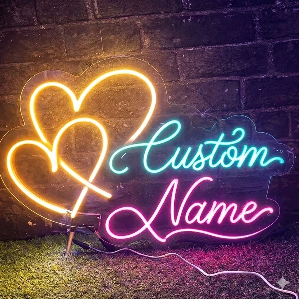 Anisha Love Shashi Couple Name Neon Light