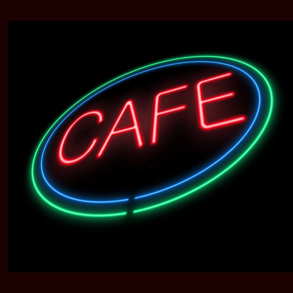 Cafe Oval Neon Sign LED Wall Light