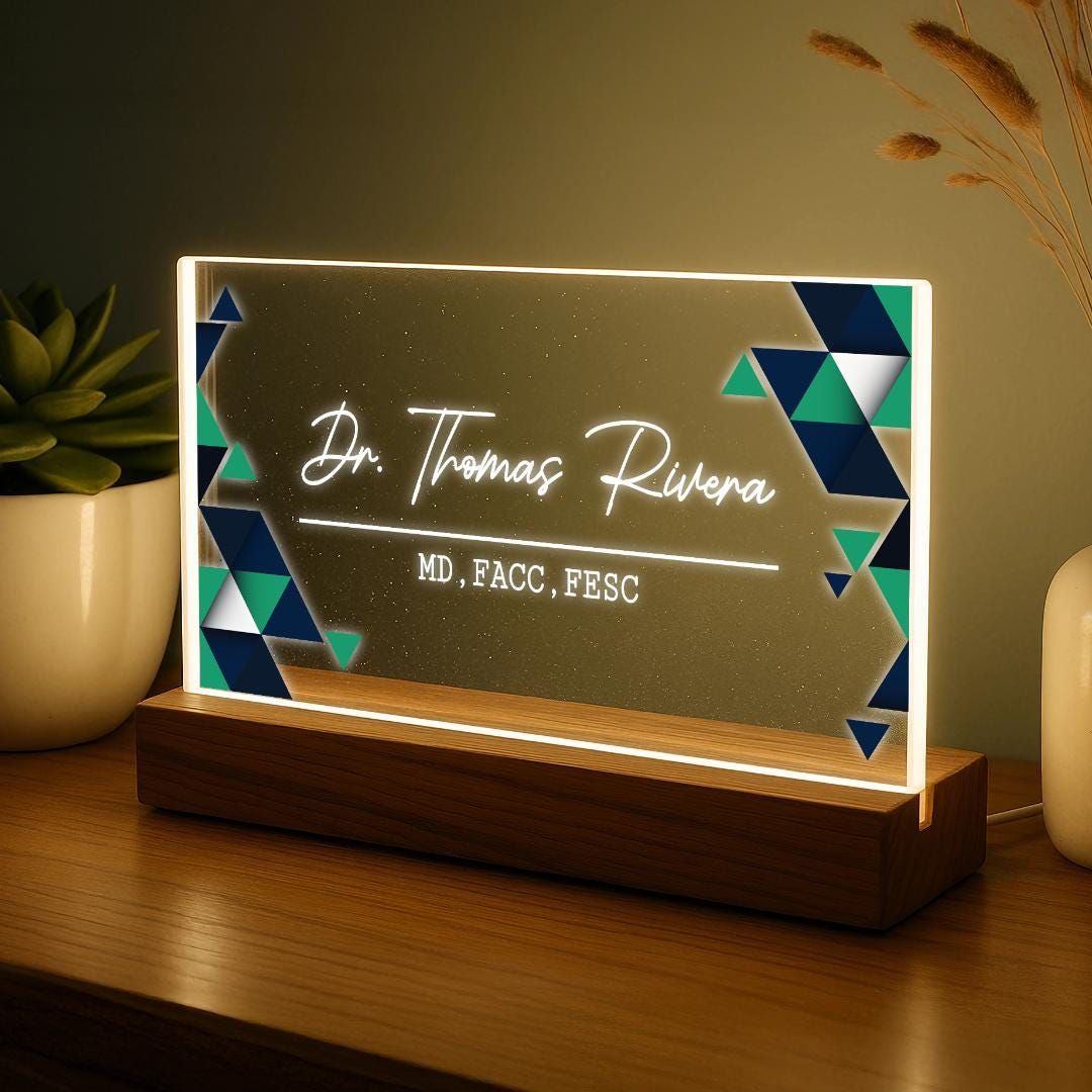 Custom Acrylic LED Desk Nameplate