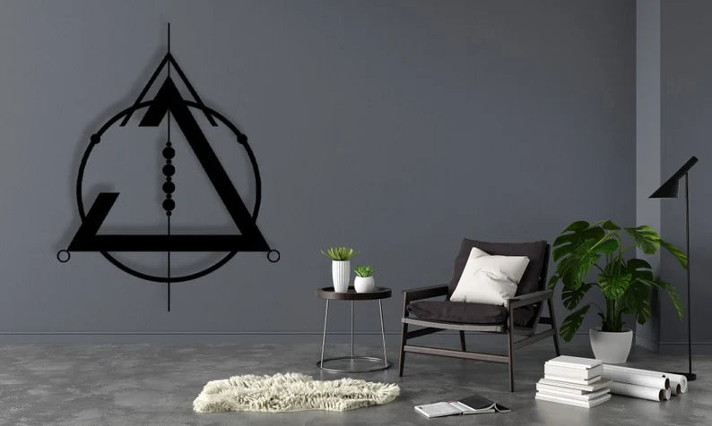 Triangle Wood wall Art  Living Room Decor