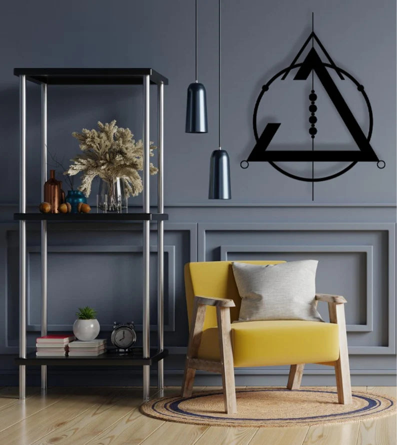 Triangle Wood wall Art  Living Room Decor