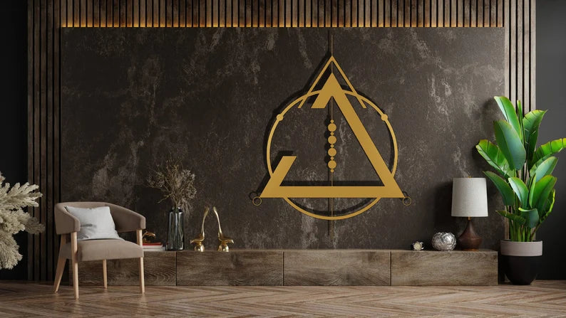 Triangle Wood wall Art  Living Room Decor