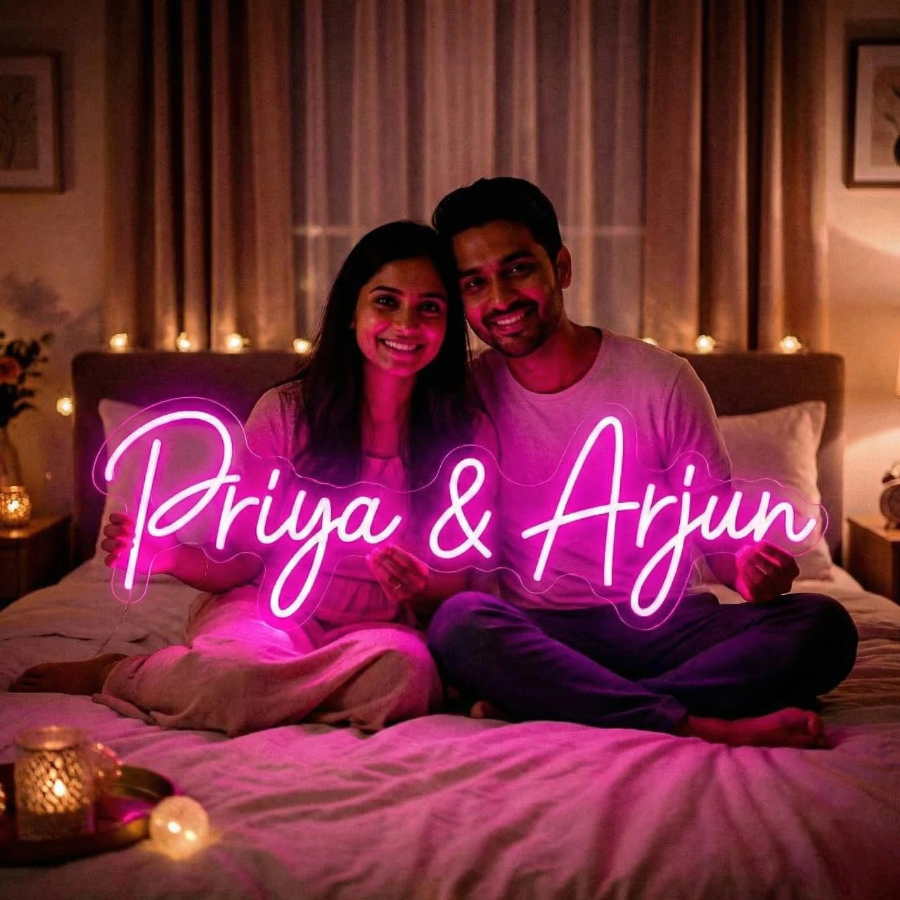 Custom Couple Name LED Neon Light Sign Board
