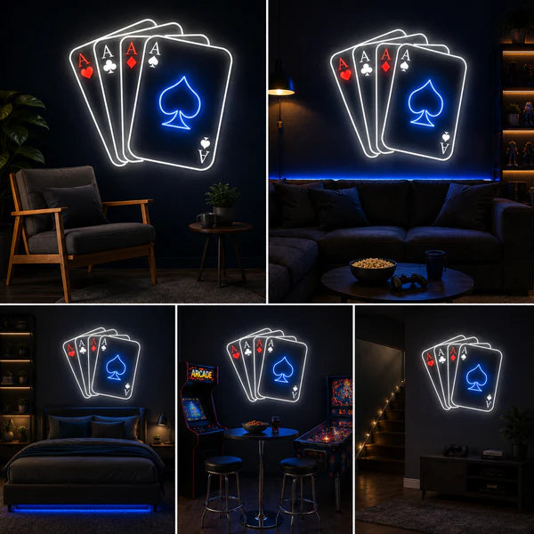 Ace Cards Neon Sign Board