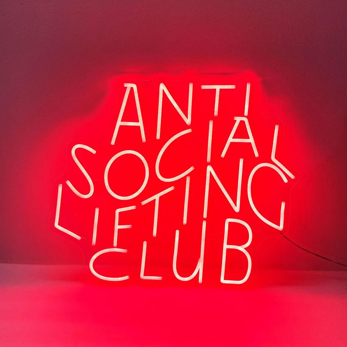 Anti Social Lifting Club Neon Sign