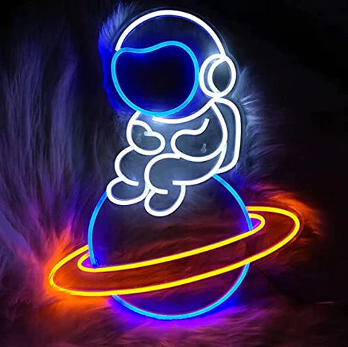 Astronaut On A Planet LED Neon Sign