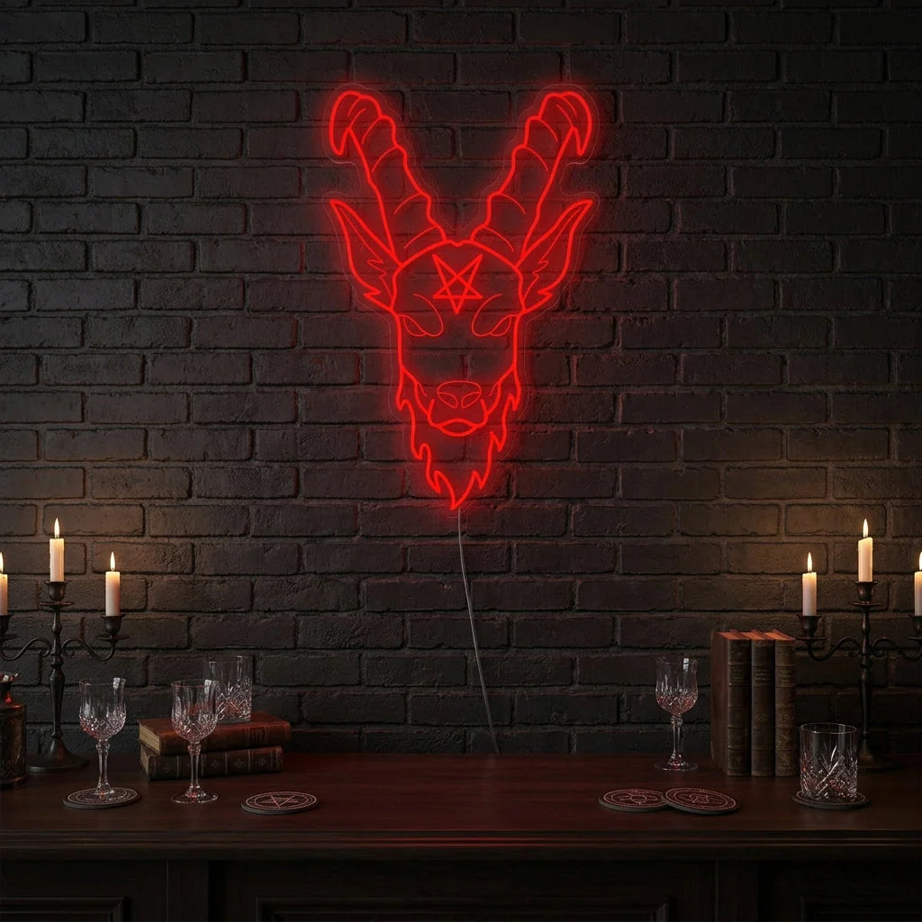 Baphomet Gothic Neon Sign LED Light