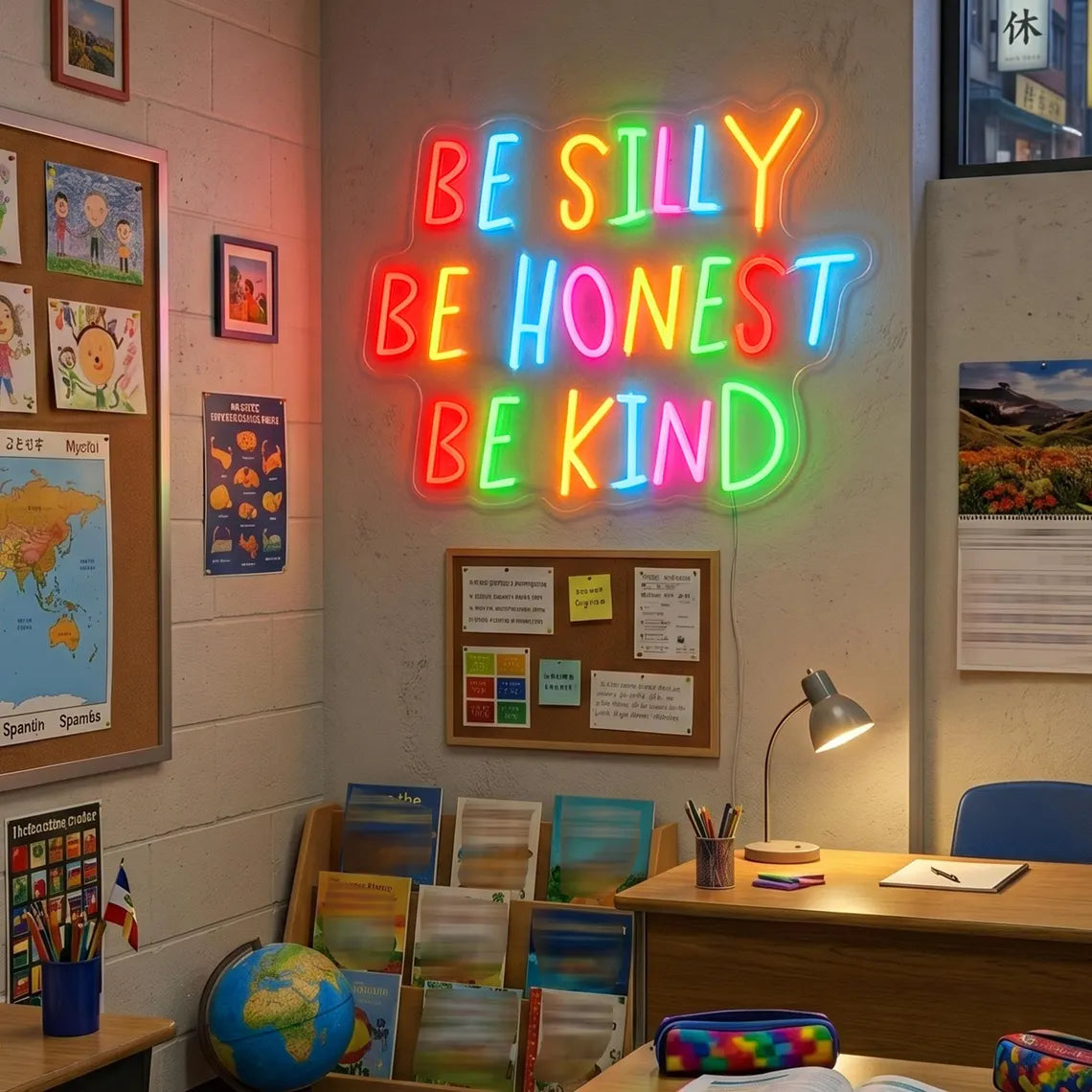 Be Silly Be Honest Be Kind Neon Sign