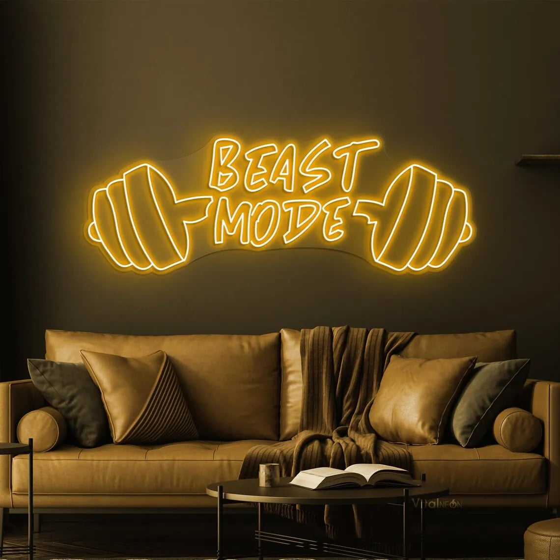 Beast Mode Neon Sign LED Light Gym Decor