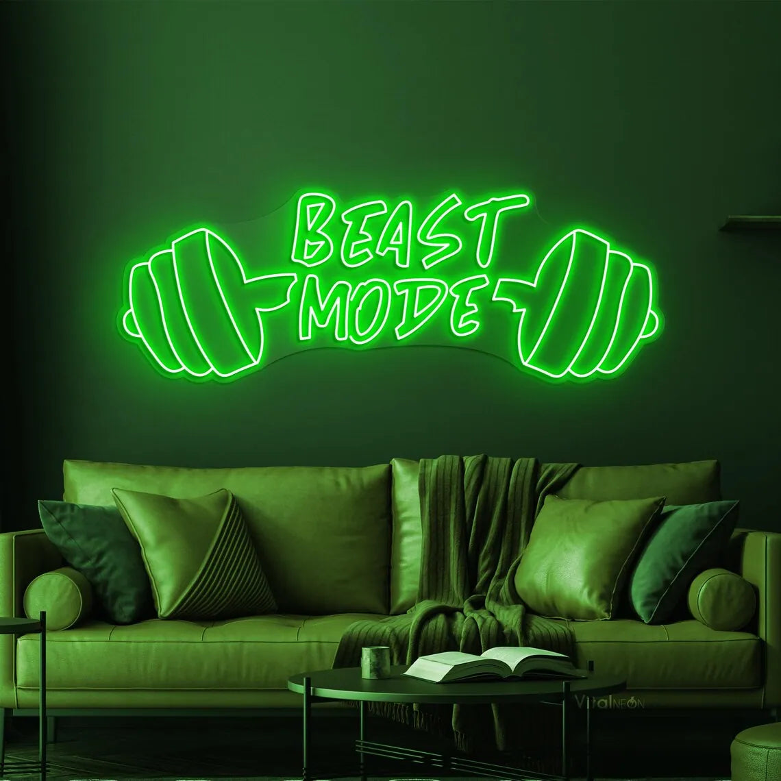 Beast Mode Neon Sign LED Light Gym Decor