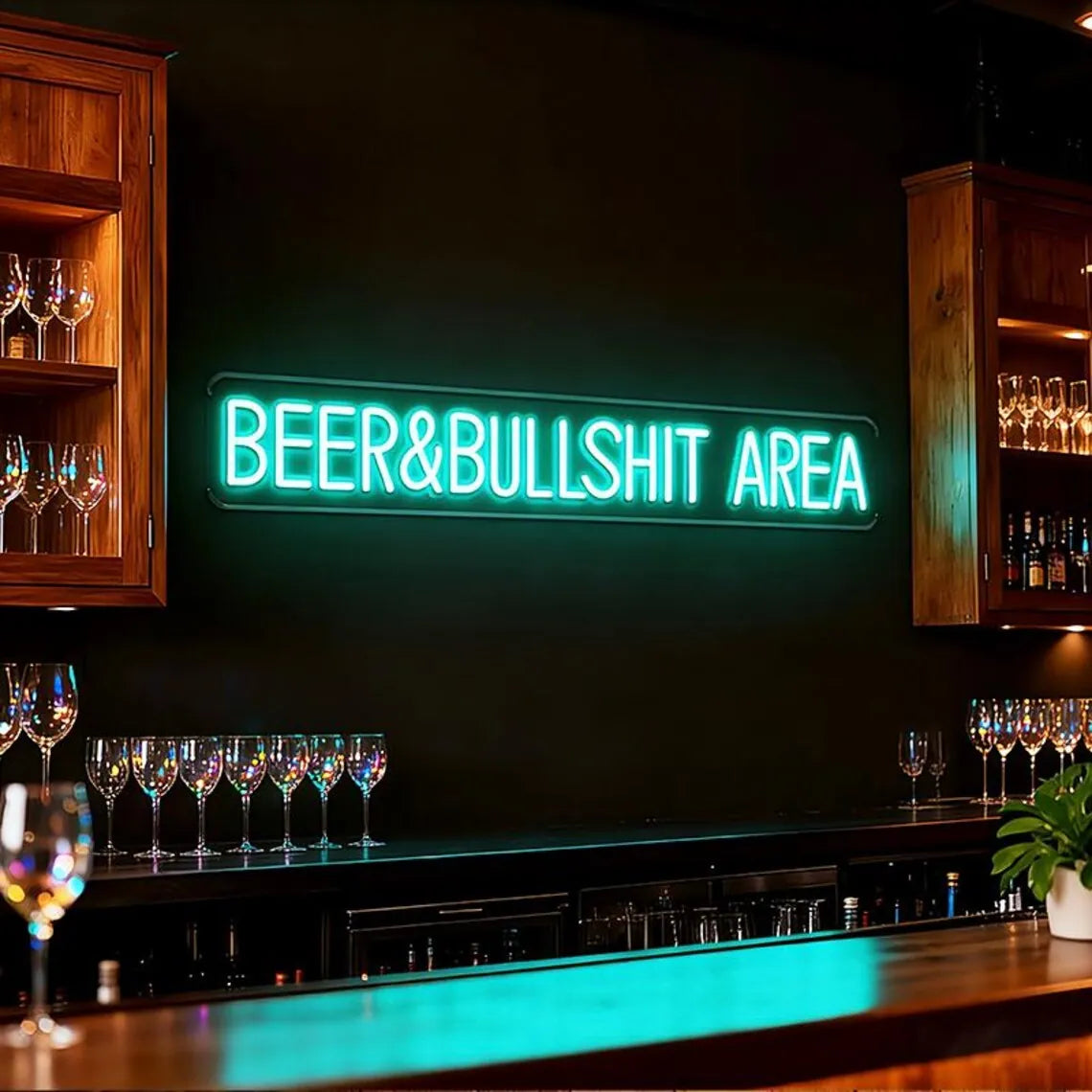 Beer Bullshit Area Neon Sign