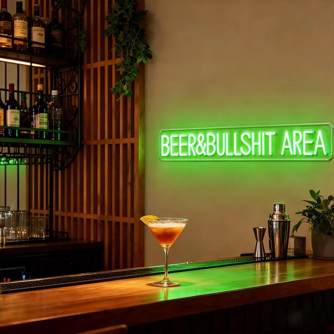 Beer Bullshit Area Neon Sign