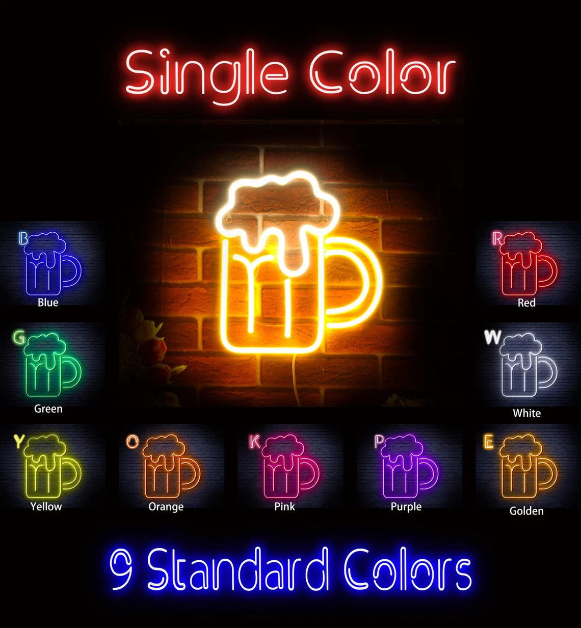 Beer Mug Decoration Flex Silicone LED Neon