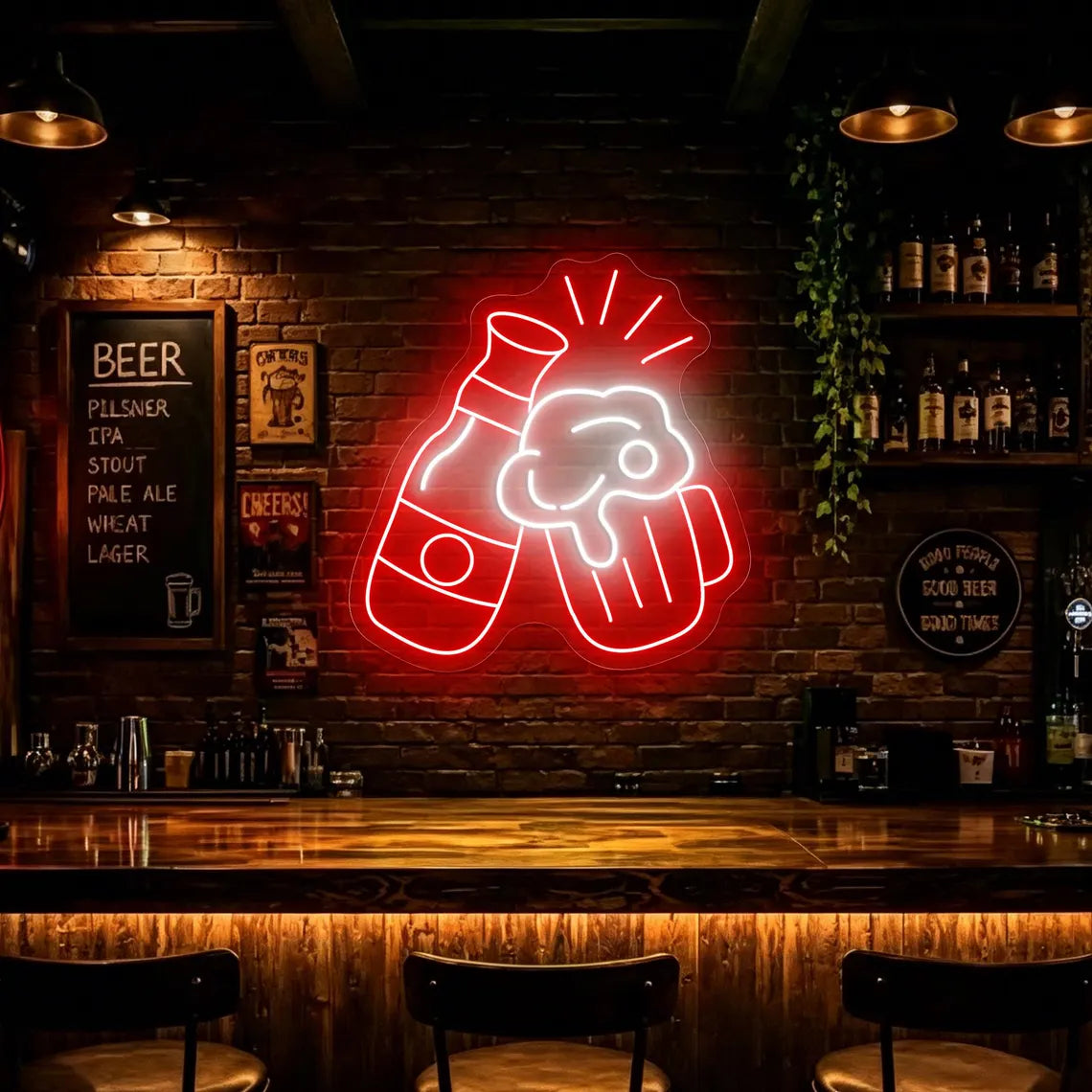 Beer Mug Neon Sign For Bar Wall Decor