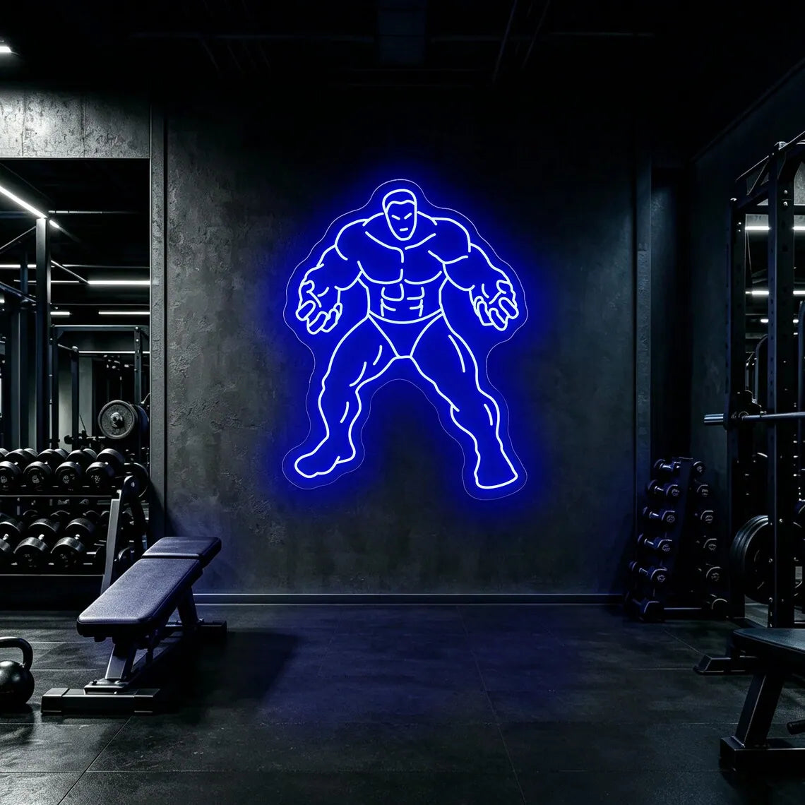 Bodybuilder Neon Sign for Gym Wall Decor