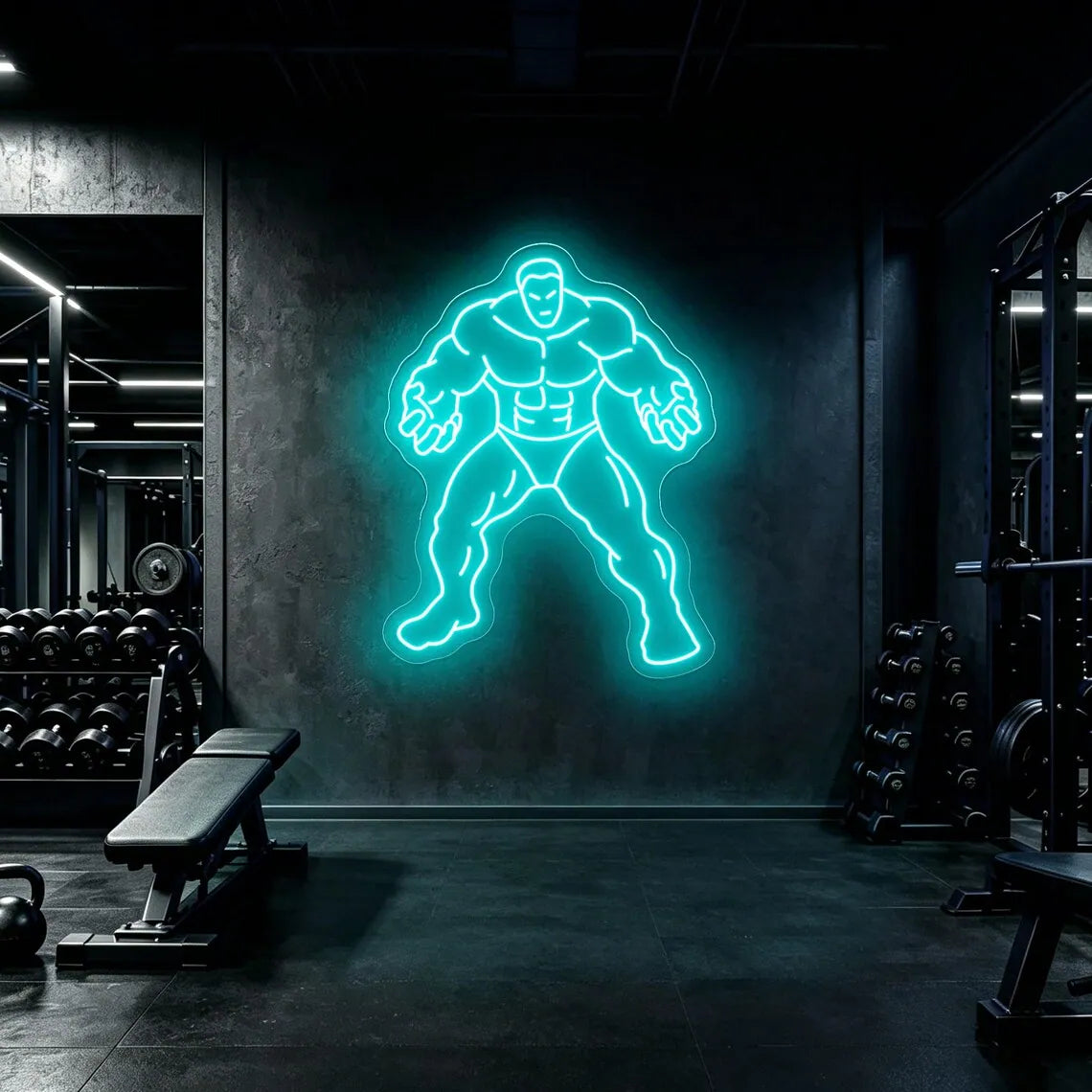 Bodybuilder Neon Sign for Gym Wall Decor