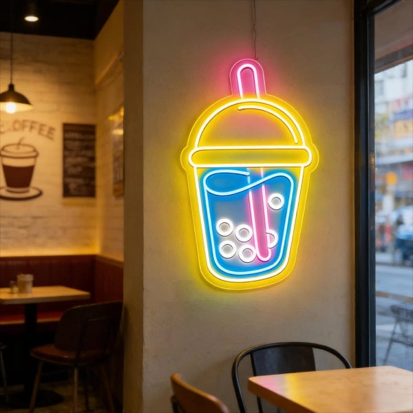Bubble Tea LED Neon Sign Coffee Bar Shop