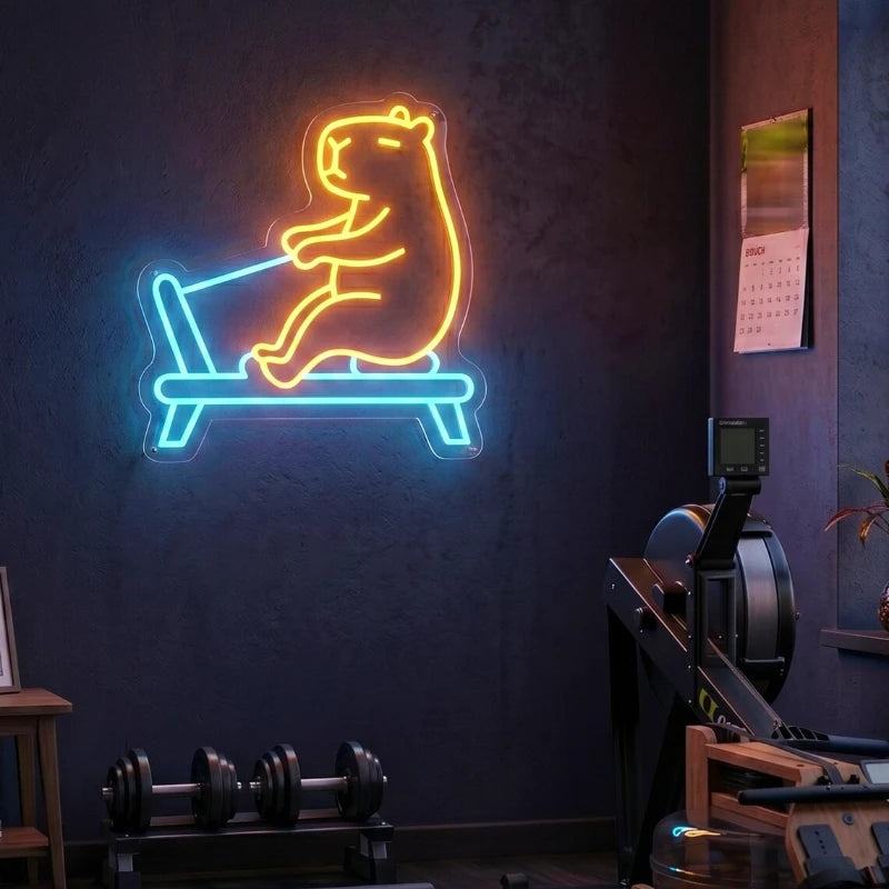 Capybara Fitness Neon Sign