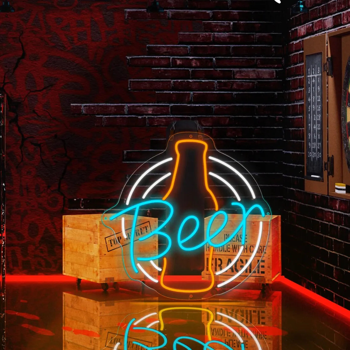 Champagne Beer LED Decor Neon Sign