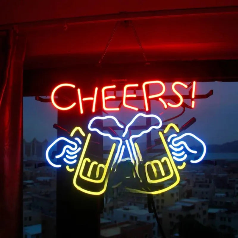 Cheers Bar Glass Neon Sign