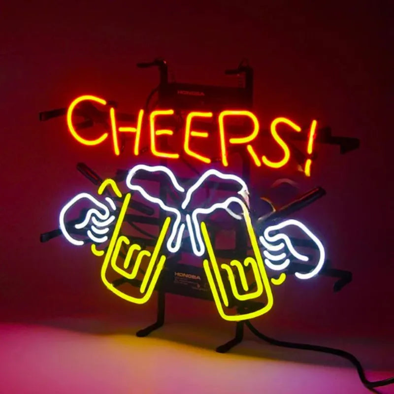 Cheers Bar Glass Neon Sign