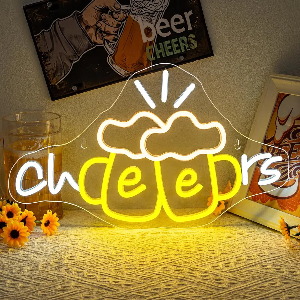 Cheers Beer Mugs Neon Sign