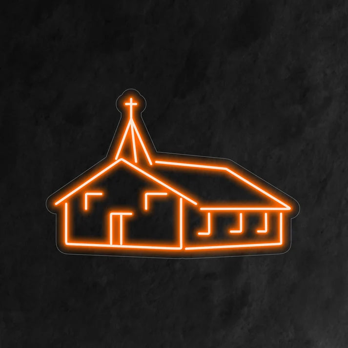 Church Building Neon Sign