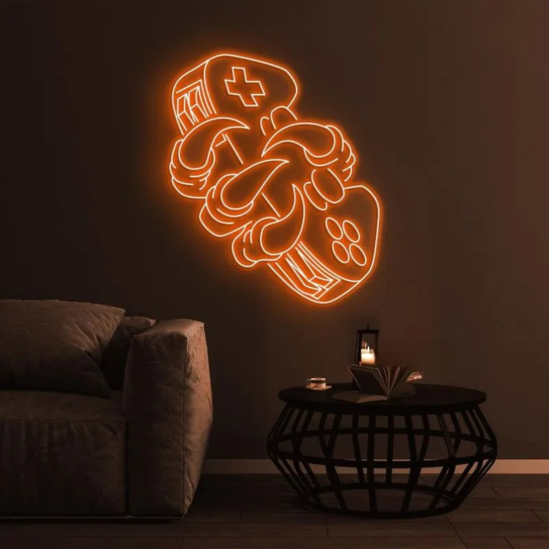 Claw Holding Gamepad Neon LED Sign