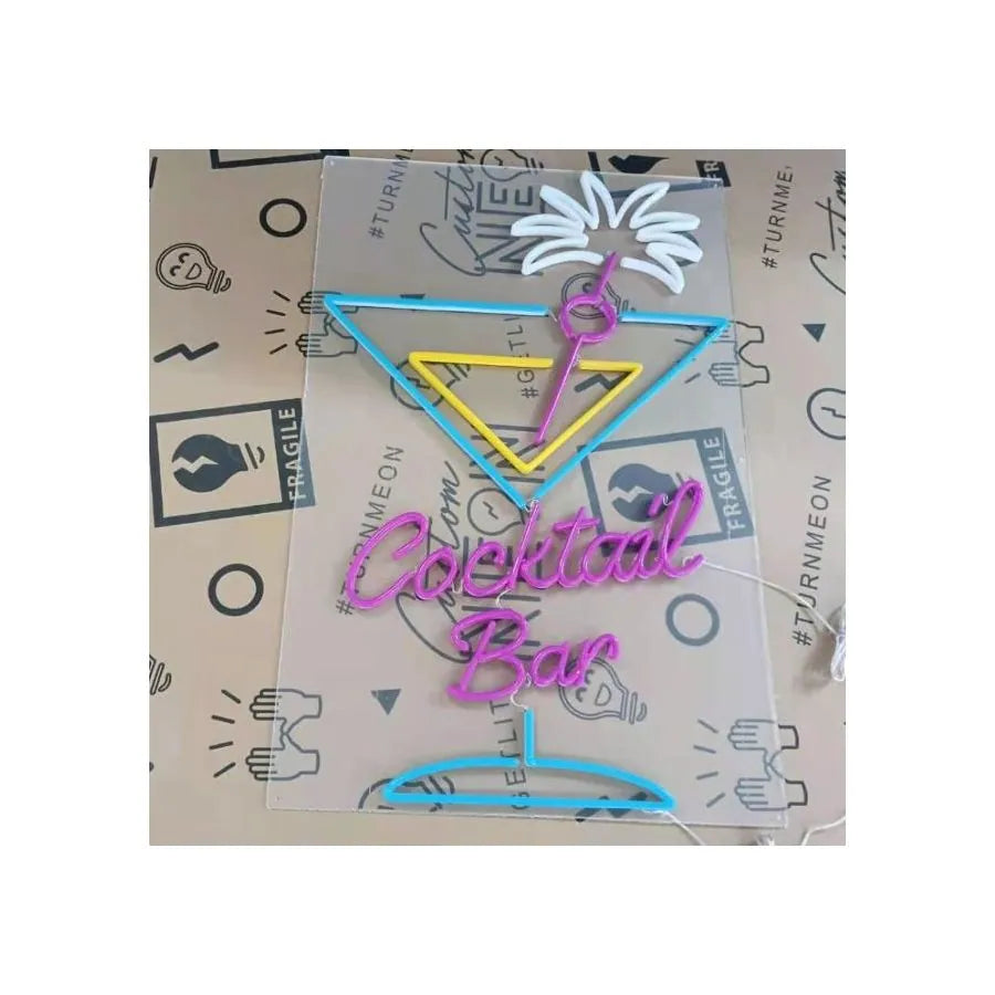 Cocktail Glass Neon Light