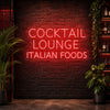 Cocktail Lounge Italian Foods Neon Sign