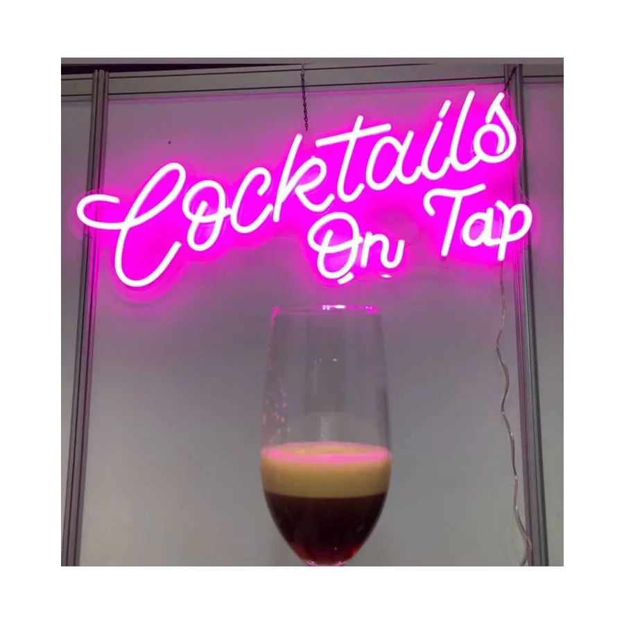 Cocktails On Tap LED Neon Bar Sign