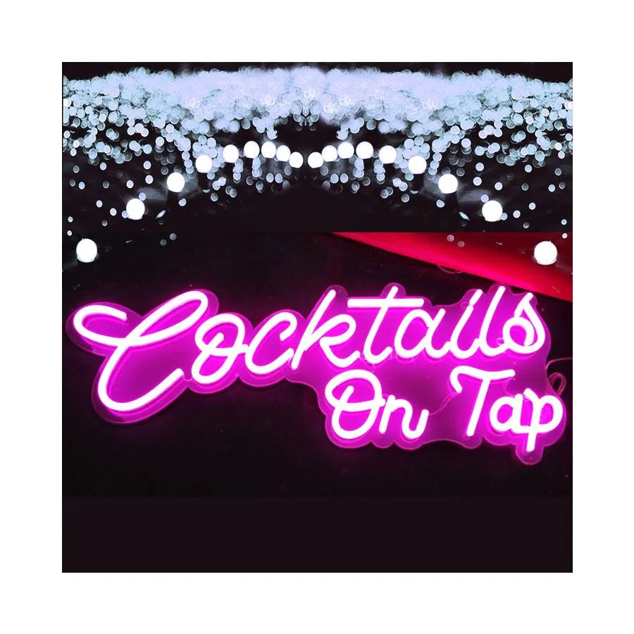 Cocktails On Tap LED Neon Bar Sign