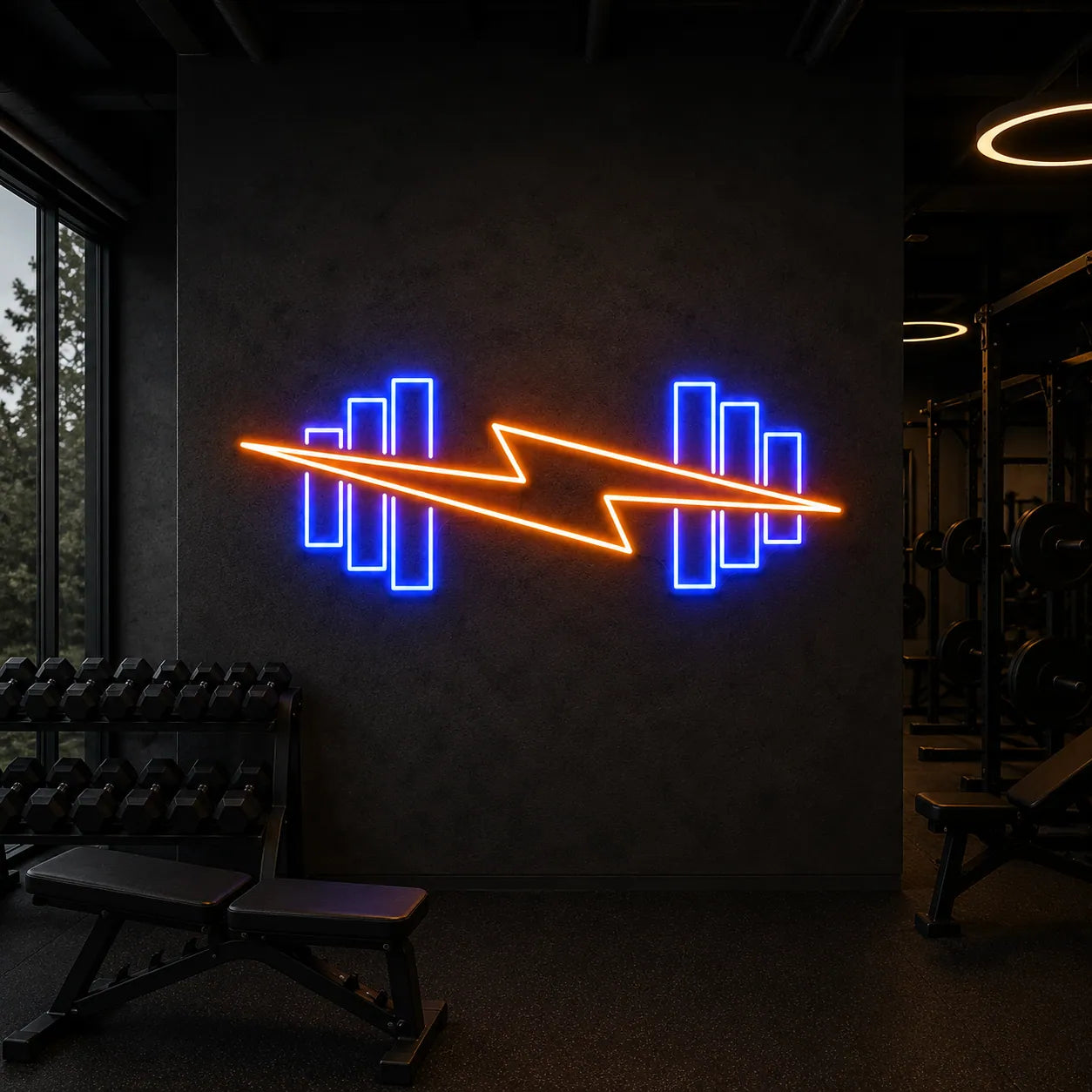 Colourful Dumbbell Lightning Bolt LED Neon Sign