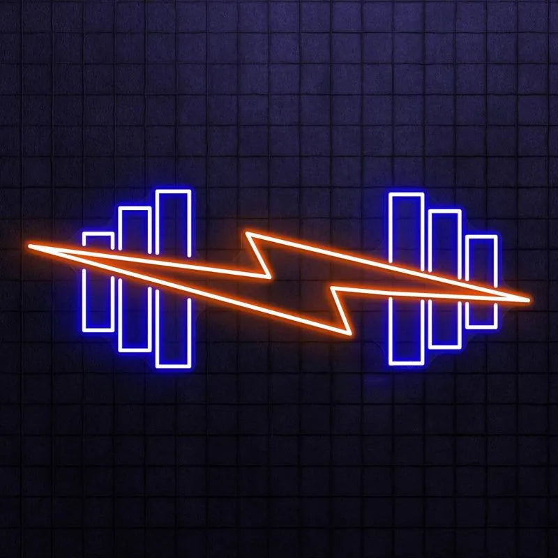 Colourful Dumbbell Lightning Bolt LED Neon Sign