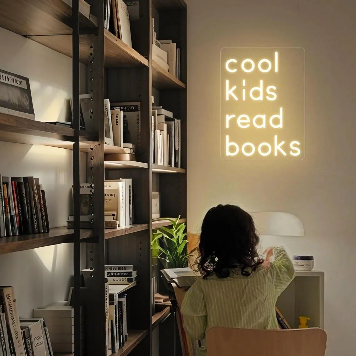 Cool Kids Read Book Neon Sign