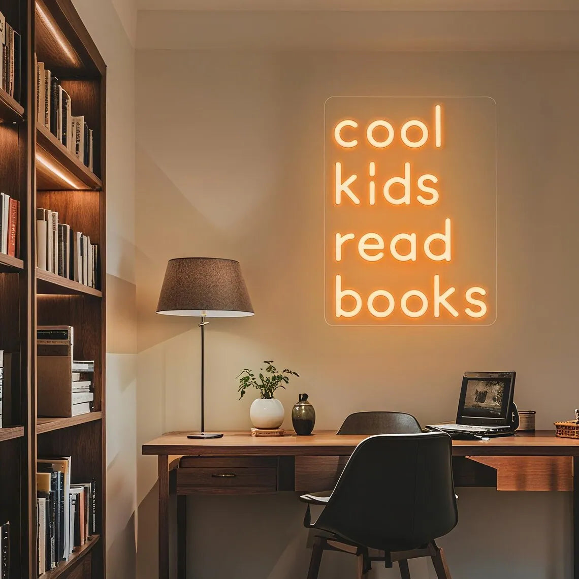 Cool Kids Read Book Neon Sign