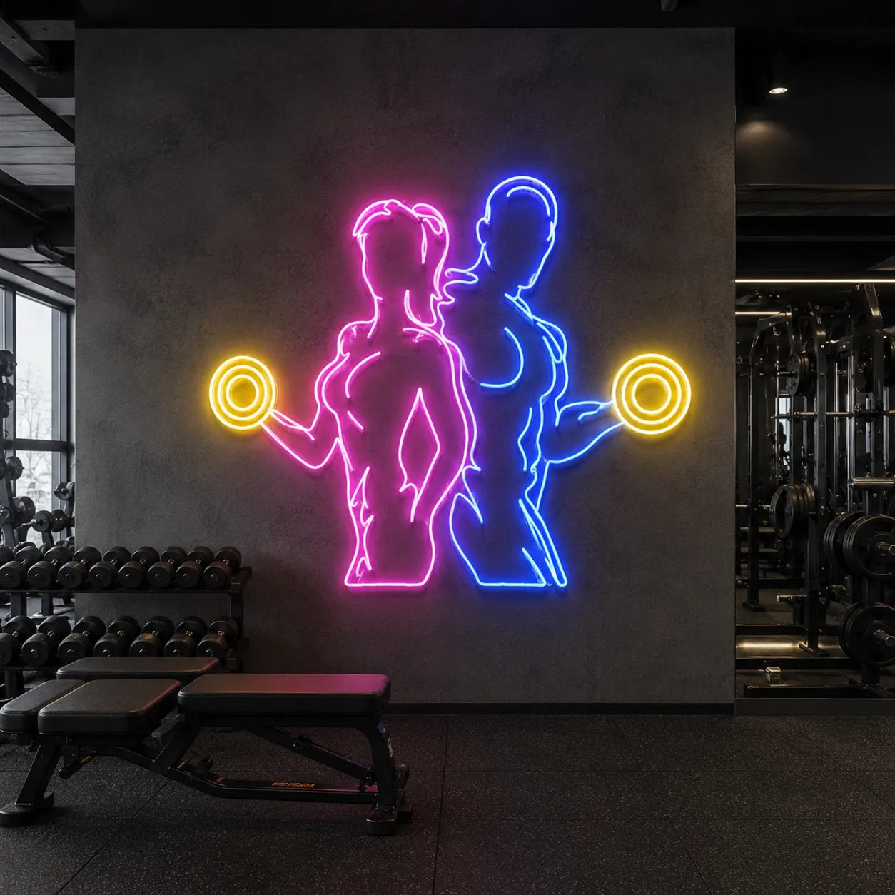 Couple LED Neon Gym Sign