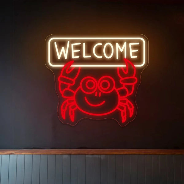 Crab Neon Sign Seafood Restaurant